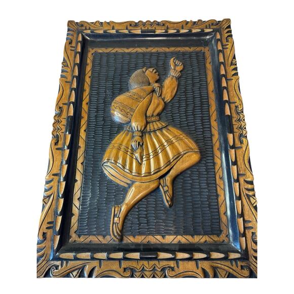 Vintage Relief Wood Carved Gallery Wall Art Picture Panel Social Justice Freedom - Picture 1 of 5